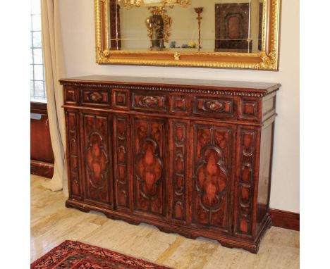 Walnut sideboard Italy, 20th centuryrectangular top with three drawers and three doors, designers. Prod. Bussandri122x184x50 