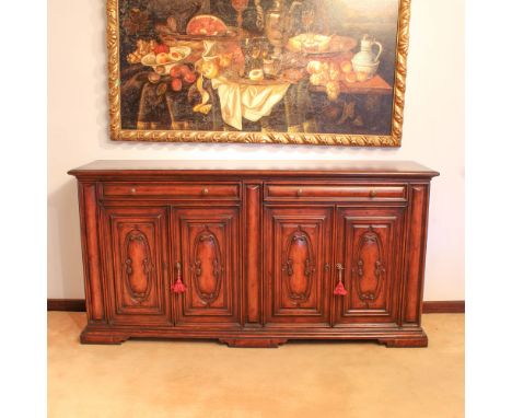 Walnut sideboard Italy, 20th centuryrectangular top with two drawers and four doors below, locks to be revised112x217x56 cm.