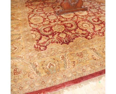 Oriental carpet 20th centurydecorated with floral and plant patterns on a multicolor backgrounds, wears and defects540x365 cm