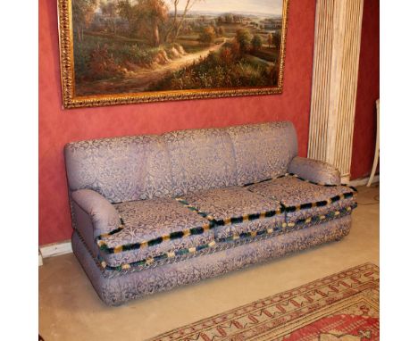 Three seater sofa Italy, 20th centuryfully padded and covered in fabric, slight defects88x200x98 cm.