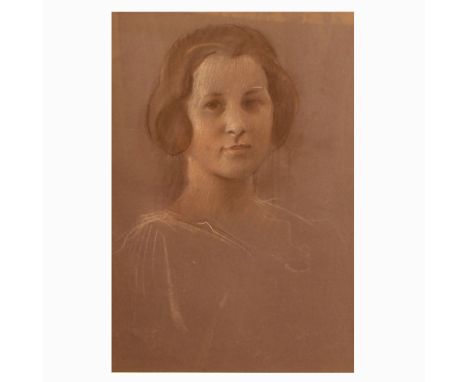 Adolf Hirémy-Hirschl, attributed Timisoara, 1860 - Rome, 1933"Female portrait", pastel on paper, within wooden frame46x32 cm.