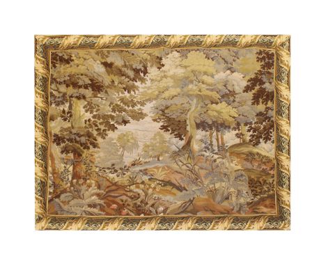 Flemish tapestry 20th centurydecorated with forest landscape and vegetal motifs160x200 cm.