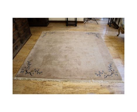 Chinese carpet Beijing, 20th centurydecorated with floral patterns on a beige background, defects225x215 cm.