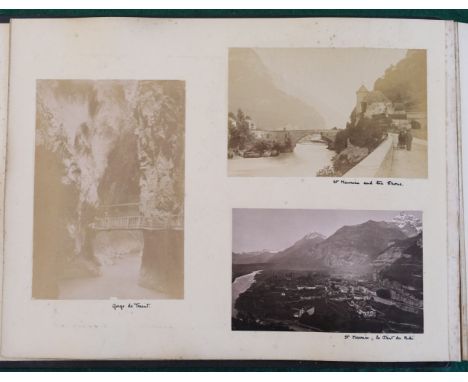 * Europe. A group of 13 photograph albums, mostly late 19th century, albumen prints and other processes, including topographi