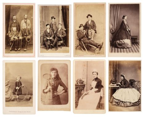 * Cartes de Visite. A group of 70 albumen print cartes de visite, circa 1860s/1880s, including children, female fashion, spor