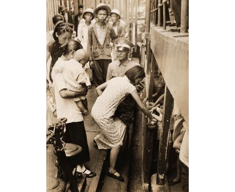 ARR * Capa (Robert, 1913-1954). Hankow's War Orphans are Evacuated, 1938, vintage gelatin silver print with photographer's cr