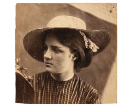 * Cameron (Julia Margaret, 1815-1879). Summer Days, c. 1866, the top right corner portion only featuring the face of Mary Rya