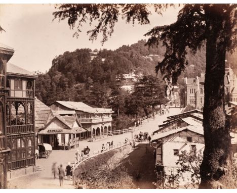 * India. An album containing approximately 76 albumen print photographs, mostly late 1890s, including views of Simla (7), Del