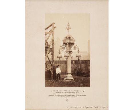 * Lamp Standard and Ventilating Shaft. A mounted albumen print photograph, circa 1870s, 30 x 19 cm, original mount with print