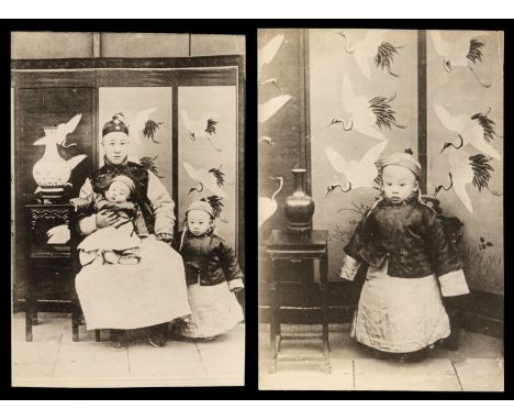 * Puyi (1906-1967). The Last Emperor of China. Two vintage photographs of the young Puyi, c. 1907, vintage gelatin silver pri
