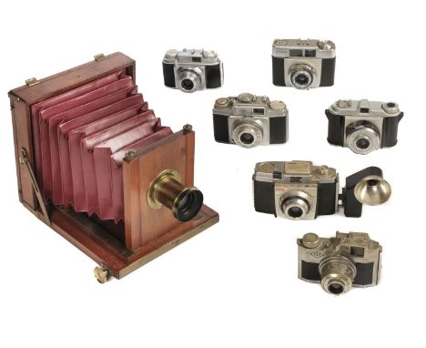 * Vintage cameras. Collection of vintage viewfinder cameras including Zeiss Ikon Colora camera with Novar-Anastigmat 45mm f/3