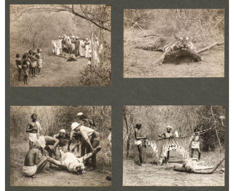 * India. An album of 190 mounted platinum prints, circa 1910, showing views, residencies, Western and indigenous people, tige