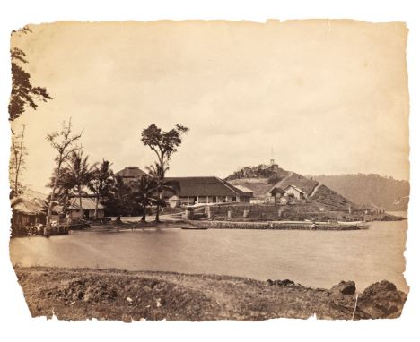 * Andaman Islands. A group of 7 albumen print views circa 1870, the largest image of the convict settlement in the Bay of Ben