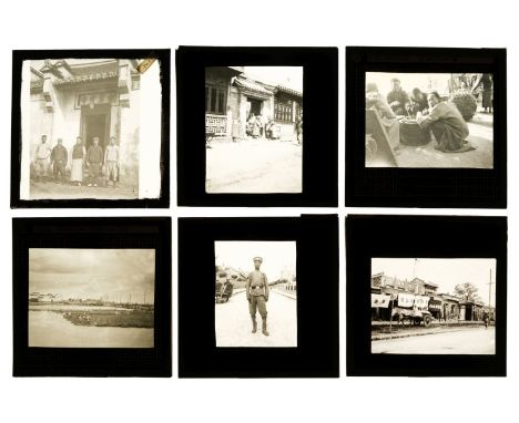 * China. A group of approximately 170 magic lantern slides, including approximately 110 diapositive lantern slides of China i