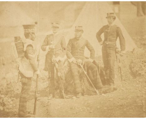 * Fenton (Roger, 1819-1869). Group of the 71st Regiment, Colour Sergeant, 1855, salted paper print on contemporary board, som