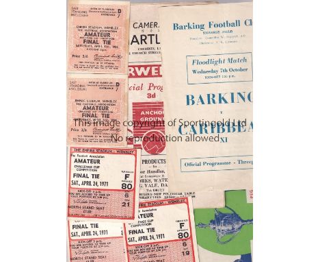 NON-LEAGUE    Twenty three programmes relating to Non League games to include matches at Barking v Caribbean X1 (early 1960's