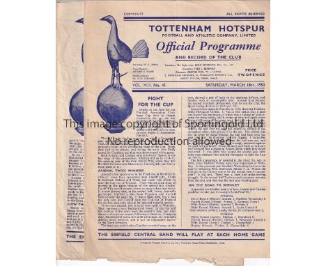 ARSENAL / CHELSEA / TOTTENHAM      Three programmes for FA Cup Semi Finals between Arsenal and Chelsea all played at White Ha