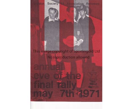 1971 FA CUP FINAL        Programme for the Eve Of The Final Rally 7/5/1971 the night before the Arsenal v Liverpool match.   