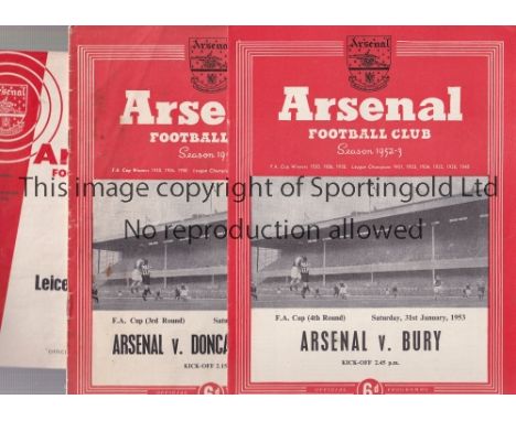ARSENAL      Over 250 home programmes from 1950's and 1960's. 1952/3 X 24, 1957/8 X 20 missing Man. Utd., 1958/9 X 24, 1959/6
