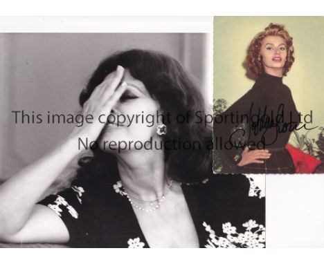 SOPHIA LOREN     Black &amp; White Press photo of Sophia Loren plus a signed vintage colour postcard of Loren signed in black