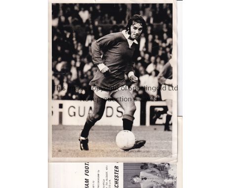 GEORGE BEST / FULHAM / MAN UNITED    Black &amp; white press photo of George Best playing in a friendly match at Craven Cotta