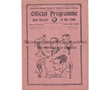 TOTTENHAM - FULHAM 1936   Tottenham home programme v Fulham, 8/2/1936, score, changes noted.  Fair-generally good