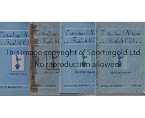 TOTTENHAM HANDBOOKS    A collection of 17 Tottenham Hotspur Handbooks 1948/49 (2), 1949/50 (tape), 1950/51 (2), 1951/52, 1952