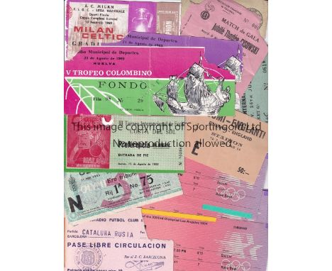 TICKETS      Collection of 17 match tickets to include 1949 Finland v England (Friendly), 1953 Holland (Dutch XI) v Bolton Wa