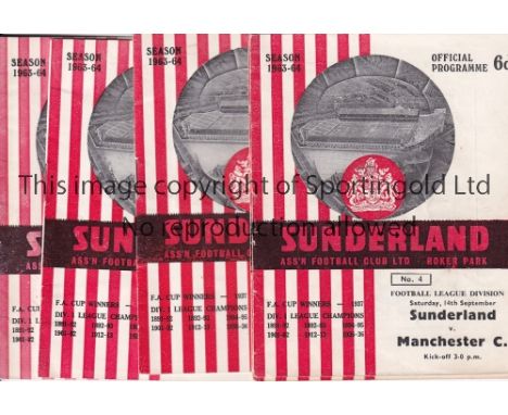 SUNDERLAND     Collection of 58 home programmes: 63-64 X 20, 64-65 X 20, 65-66 X 7 &amp; 66-67 X 11. All small issues, no dup