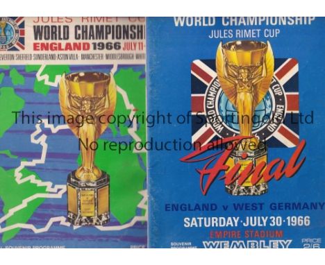 WORLD CUP 1966     Tournament programme and Final for the 1966 World Cup in England. Teams written in the Final programme wit