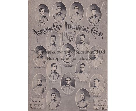 NORWICH 1907-08   Norwich team postcard, 1907-08, heads and shoulders portraits of 16 players, copyright Wilkinson.  Generall
