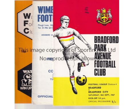 EX-LEAGUE   Twenty programmes involving clubs who departed the League at one time or another includes home programmes from Br