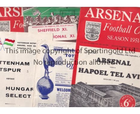 FRIENDLIES / TESTIMONIALS    Nine programmes relating to Friendlies, Testimonials , Representative games and Charity Matches 