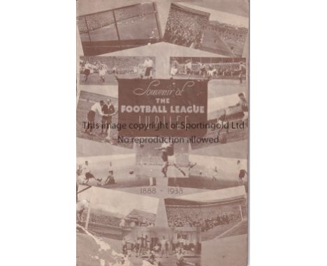 ARSENAL / TOTTEHAM     Football League Jubilee programme Arsenal v Tottenham Hotspur 20/8/1938. some slight restoration.    F