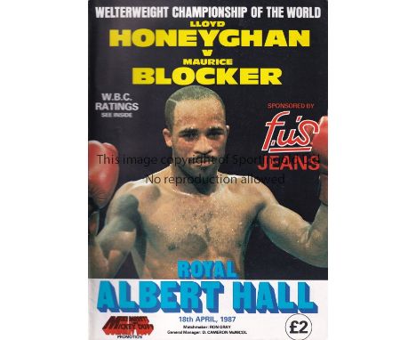 BOXING PROGRAMMES       Ten programmes including 8 at the Royal Albert Hall including Barton v Durelle 24/5/55, Ankarah v Alv