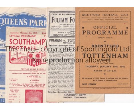 TOTTENHAM    Twenty Tottenham Hotspur away programmes 1946-1956 - Brentford (FAC) 1945/46, Fulham 1947/48, Southampton , QPR 