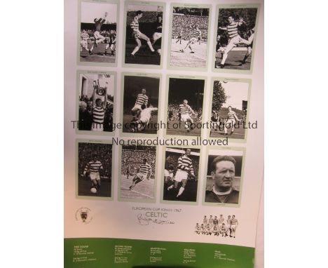 BILLY MCNEILL AUTOGRAPH / CELTIC      A 24" X 16" Big Blue Tube print with portraits of the 11 Final starters and Manager Joc