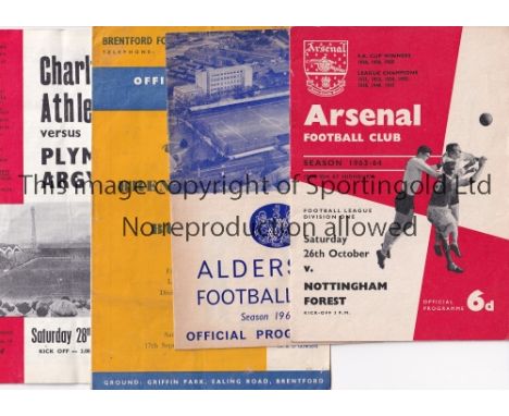 A-B    A collection of 260+ programmes the vast majority from the 1960's a few earlier to include Aldershot , Arsenal , Aston