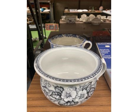 TWO VINTAGE CERAMIC CHAMBER POTS 