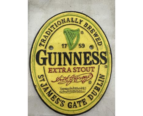 A CAST GUINNESS EXTRA STOUT ST JAMES GATE DUBLIN SIGN 