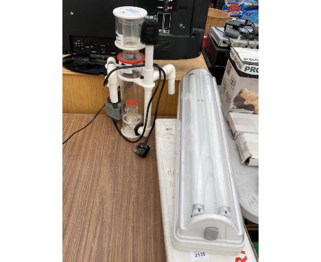 A STRIP LIGHT FITTING AND A PUMP 
