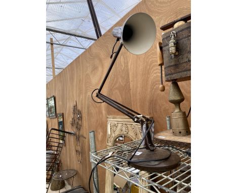 A BROWN RETRO ANGLEPOISE MODEL 90 DESK LAMP 