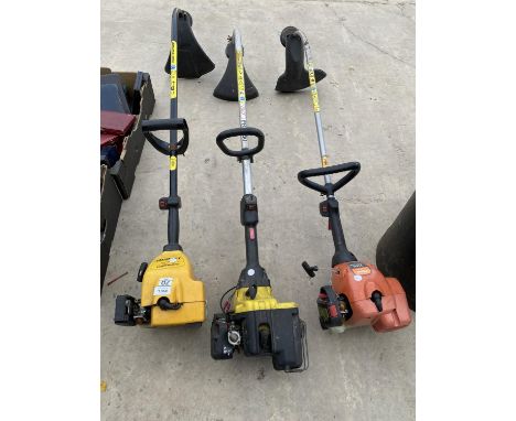 THREE PETROL ENGINE GRASS STRIMMERS TO INCLUDE MCCULLOCH AND AL-KO ETC 