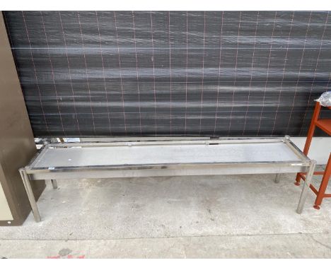 A STAINLESS STEEL BENCH (L:188CM) 