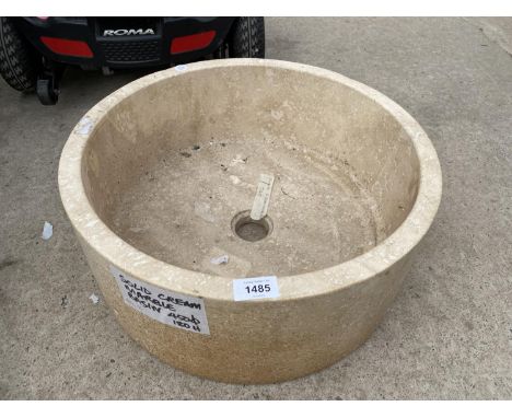 A CREAM SOLID MARBLE WASH BASIN 