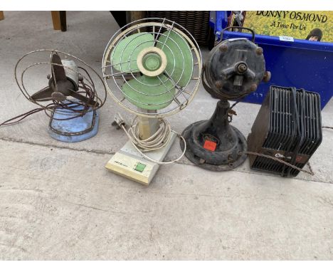 FOUR ASSORTED VINTAGE FANS 