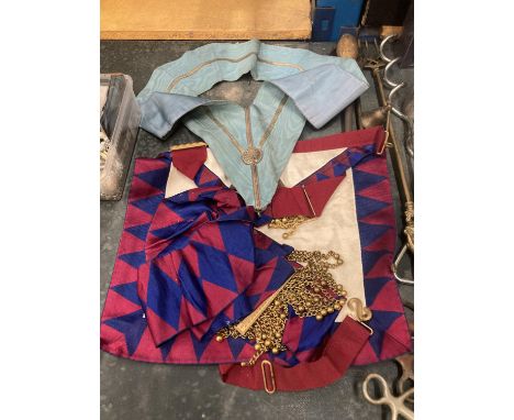 A QUANTITY OF VINTAGE MASONIC REGALIA 