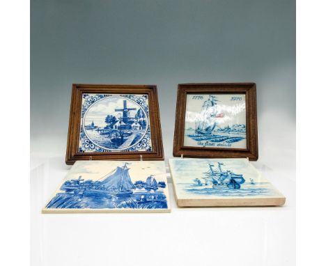 Includes framed windmill scene 7.25"H, framed The First Salute commemorating the bicentennial 6.5"H, Blauw tile designed with