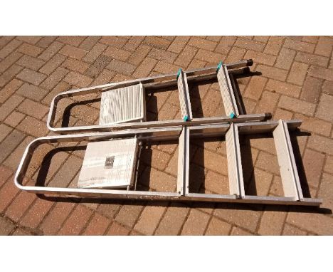 Two sets of aluminium A-frame step ladders  [2]
