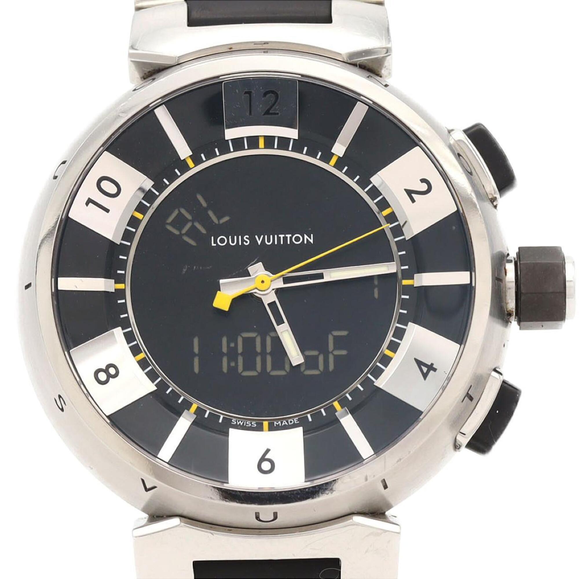 Louis Vuitton Tambour in Black Q118F SS Quartz Watch